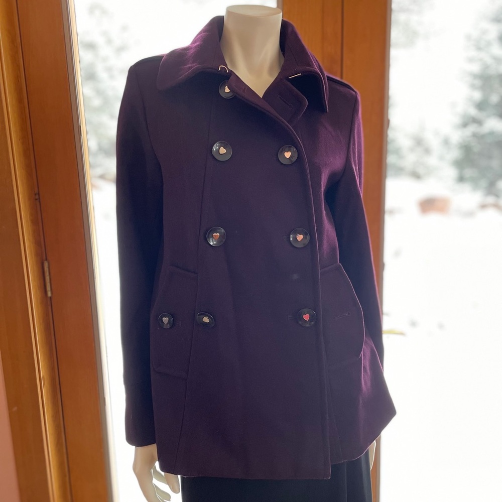 Purple Double Breasted Peacoat by Betsey Johnson